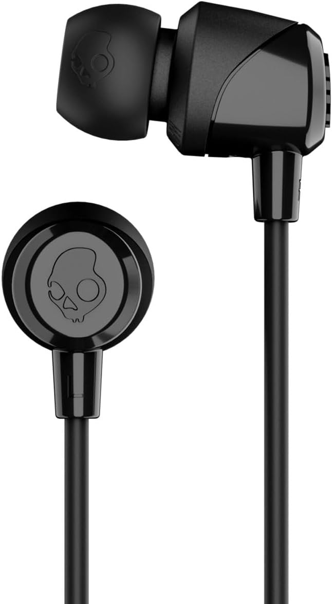 Skullcandy Jib In-Ear Wired Earbuds, Noise Isolating Sound, Microphone, Works with Bluetooth Devices and Computers - Black