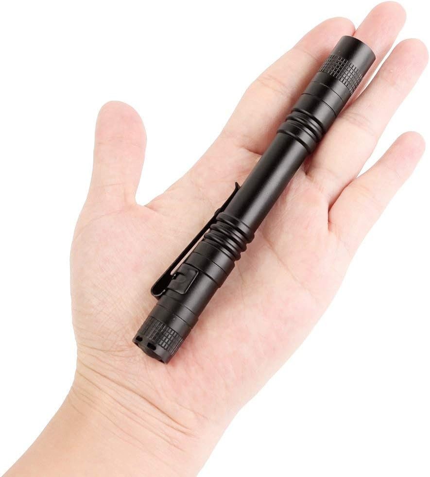 4 Pcs 1000LM LED Penlight Flashlight Tactical Torch with Clip,Portable Mini Penlight, Small Waterproof Flashlight for,Check, Work, Repair and Security Night Patrols(13.3 cm) (4 Pack)