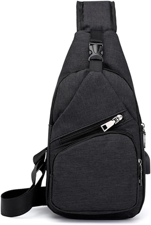 Sling Bag Backpack Chest Shoulder Bag Anti Theft Crossbody Gym Daily Backpack with USB Charging Port for Outdoor Cycling Travel Hiking