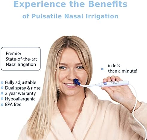 SinuPulse Elite Advanced Nasal Irrigation System with 30 SinuAir Saline Packets, Pulsating Nasal Congestion Relief & Sinus Rinse Machine, More Effective Than Neti Pot or Nose Spray