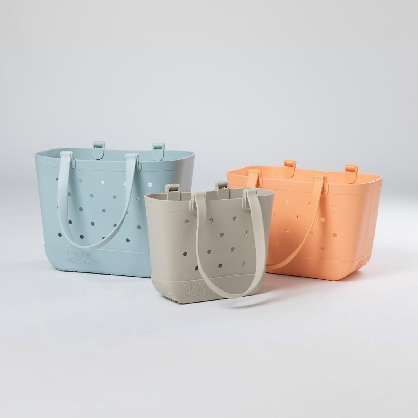 Simple Modern Beach Bag Rubber Tote | Waterproof Large Tote Bag with Zipper Pocket for Pool, Groceries, Sports |Gifts For Women | Getaway Bag Collection | Almond Birch