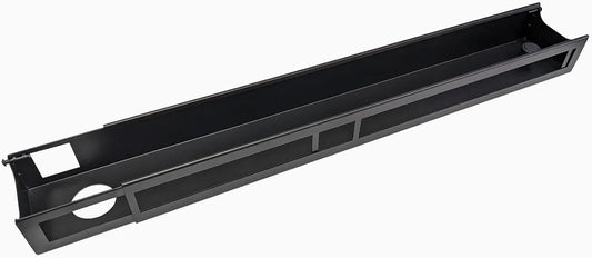 Desky Integrated Cable & Data Channel – Matte Black – No Plugs – Under Desk Cable Tray with Clean Routing and Steel Cover – Perfect for Minimalist Office or Studio Workspaces