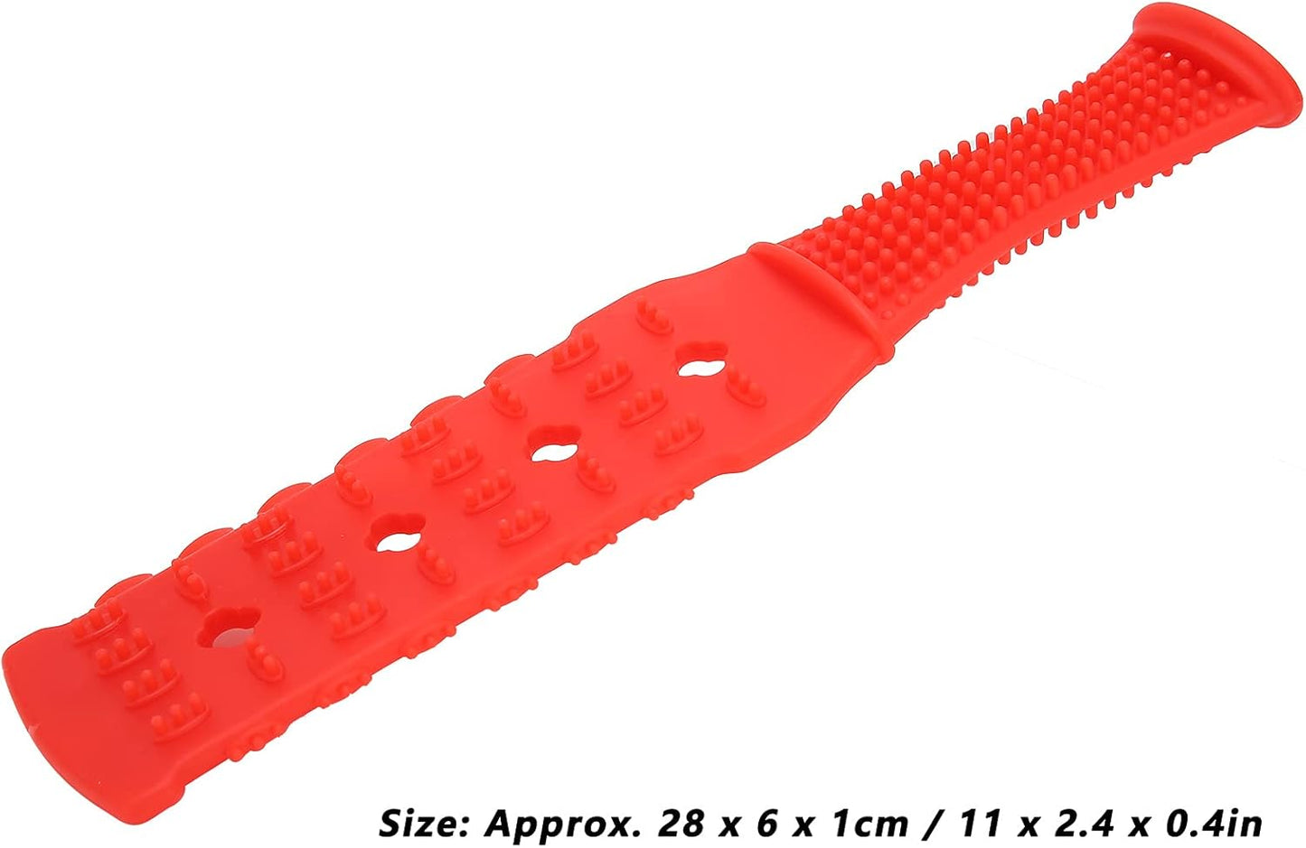 Versatile Acupoint Meridians Massage Pat Stick for Neck, Back, Waist, Legs and Head - Compact, Lightweight, 28x6 Cm Red Plastic Design