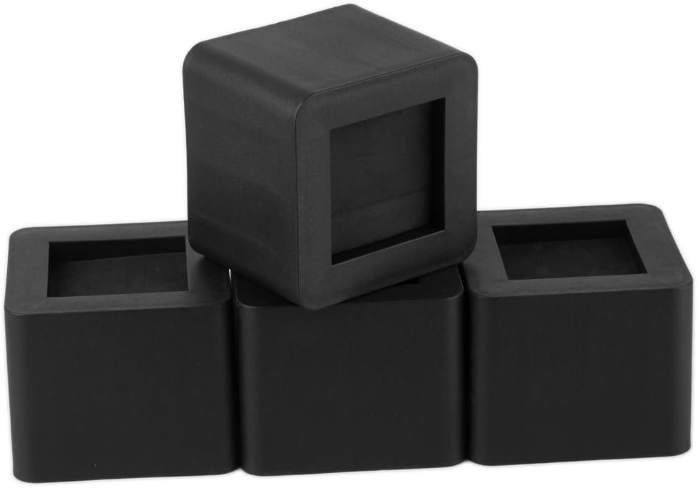 Uping Bed Risers, Adjustable Table Risers or Furniture Risers | Add Height of 8.5 cm (4 Pieces, Black)