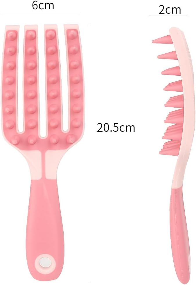 Silicone Scalp Massager Brush - Detangling Comb with Soft Bristles for Hair Growth, Shower & Travel | Gentle Shampoo Brush & Scalp Exfoliator (pink)
