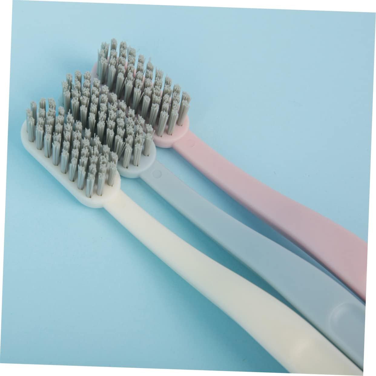 LALAFINA 3 Color Nylon Bristle Toothbrushes 9 Pcs Hard Hair Perfect for Adults Oral Health Care