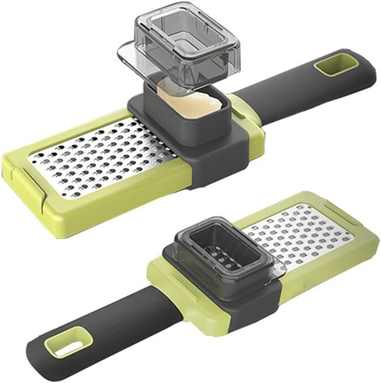 AIMALL 2-Piece Multifunctional Manual Garlic Grinder, Durable Kitchen Gadget for Garlic, Vegetables, Easy-Clean 8-Inch Stainless Steel Tool