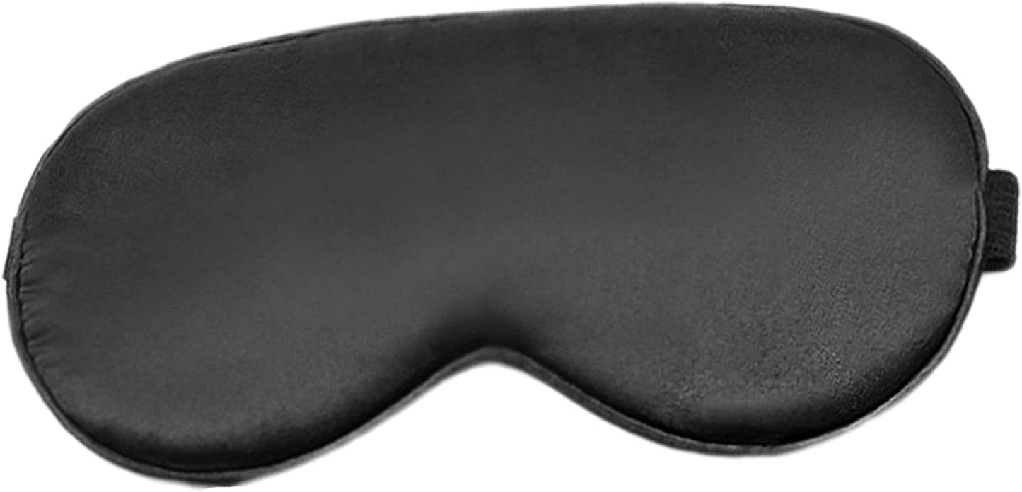 Sleep Mask Silk Eye Cover for Pressure-Free Comfort, Washable Sleeping Eyeshade (Black)