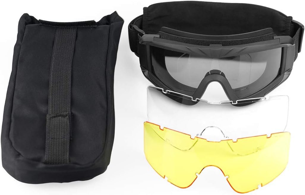 Xaegistac Airsoft Goggles Tactical Safety Goggles Anti Fog Glasses Hunting Cycling
