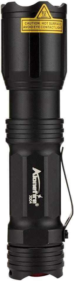 Alonefire X004 Multicolor 4 Color Changing LED Tactical Flashlight Rechargeable Red Green Blue White RGB Light Waterproof Zoomable with Battery, Charger for Camping Hiking Fishing Hunting Tracking