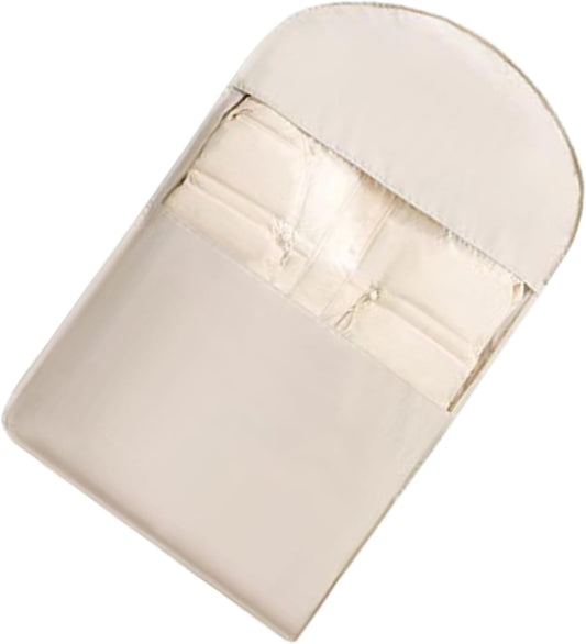 Garment Bag, Long Dress Storage Pack, Velvet Multifunctional Dustproof Organizer, Compression Zipper Design, for Travel, Moving, Airplane, Laundry, Closet, Packing Use, (Khaki)