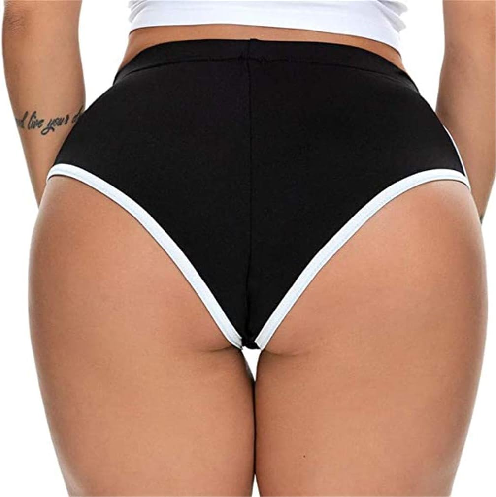 ZHER-LU Women's Mini Sport Shorts, Comfortable Elasticity Slip Shorts,Running Sports Yoga Cycling Shorts, Workout Gym Tummy Pants Leggings