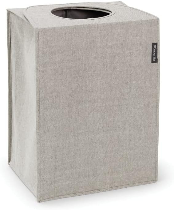 Brabantia - Laundry Bag - Practical Quick-drop Opening Lid - Space-saving - Large Volume - Easy to Empty - Large Opening - Time Saving - Grey - 55 Litres