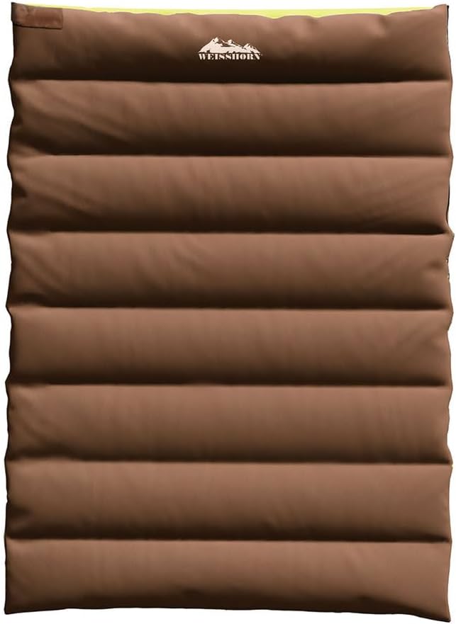 Weisshorn Sleeping Bag, Double Camping Bags 3 Season Warm Portable Water Resistant Lightweight Thermal Outdoor Gear Tent for Hiking Travel Backpacking, Adjustable Strap Compression Sack Brown