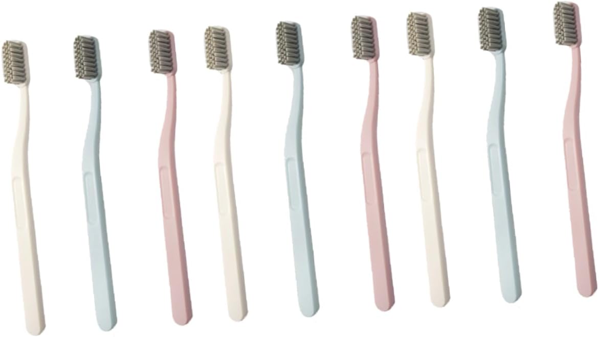 minkissy Pack Nylon Toothbrushes Hard Hair Adult Brush Set for Bathroom Oral Care