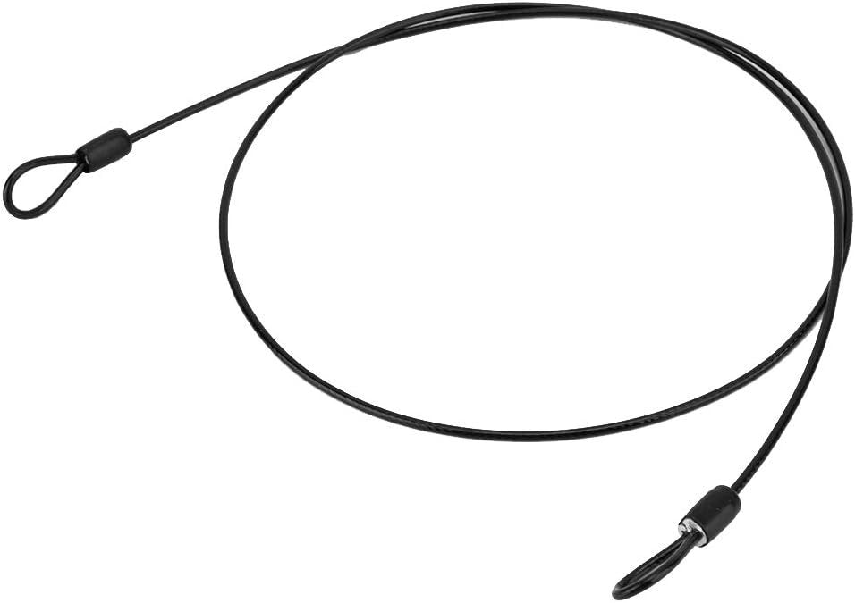 Outdoor Travel Security Cable Lock, 100CM/3.3ft 2mm Internal Steel Wire + External Plastic Bike Scooter Lock, Braided Steel Coated Safety Cable Luggage Lock,Safety Cable Wire Rope (Black)