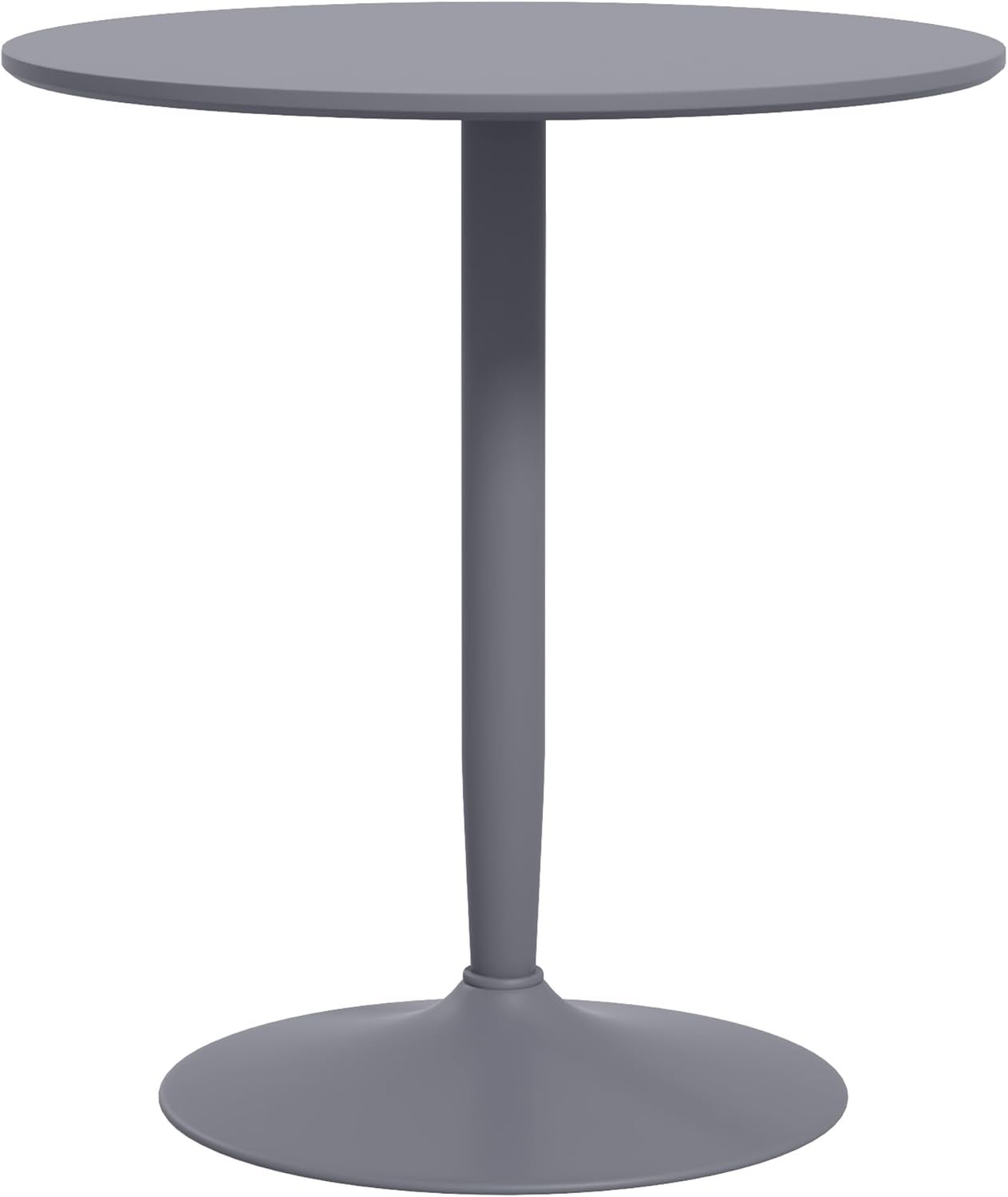 HOMCOM Round Dining Table for 2, Modern Kitchen Table with Painted Top and Steel Base for Living Room, Dining Room, Grey