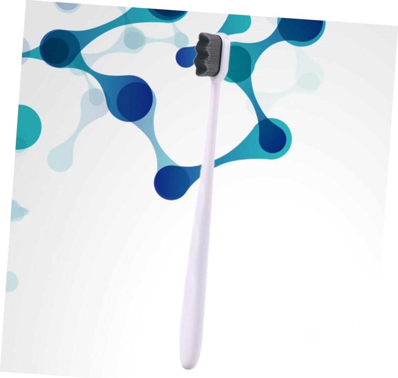 IWOWHERO Black Hair White Handle Bristle Toothbrush Micro-nano Oral Care Tool Ergonomic Design Anti-slip Teeth Cleaning
