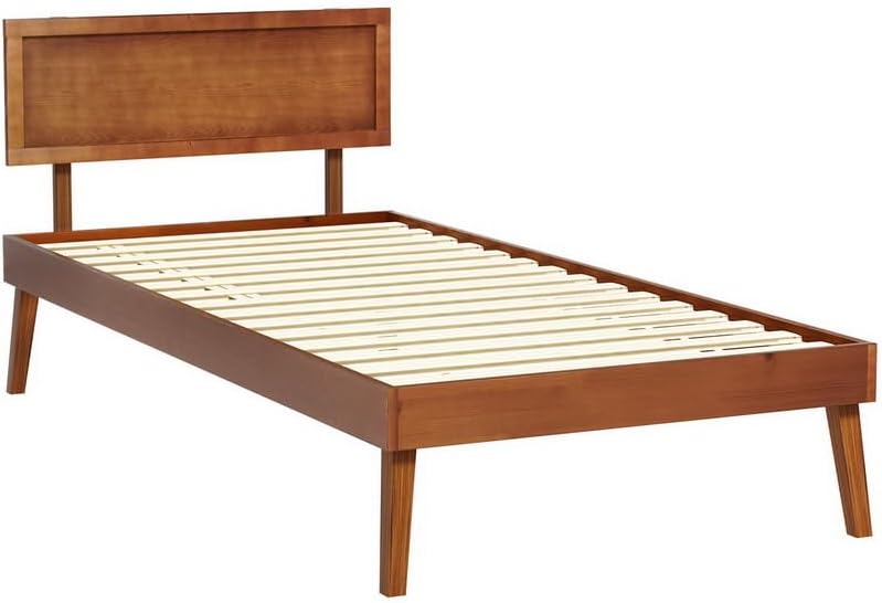 Artiss Single Bed Frame Platform Wooden Timber Frames Beds Base Bedroom Room Decor Home Furniture Oak for Kids, Toddler and Adult, Modern Design with Stable Legs and Storage Space Walnut