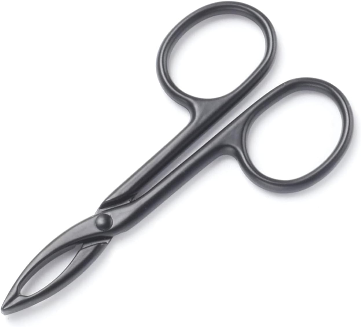 Motanar 2 Pieces Tweezers Scissor Handle Straight Tip Scissor Shaped Eyebrows Tweezers for Hair Plucker Remover Facial Hair Eyebrows Care (Black)