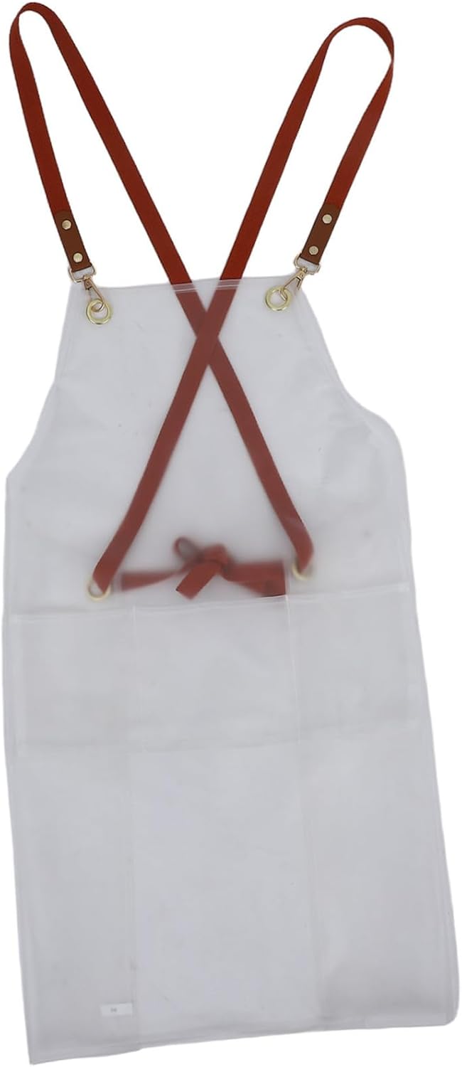 GETAJGHSD Transparent Apron with Adjustable Strap Oil Design for Art Studios Workshops and Home Kitchens Keeps Clothes Clean and Dry for Women