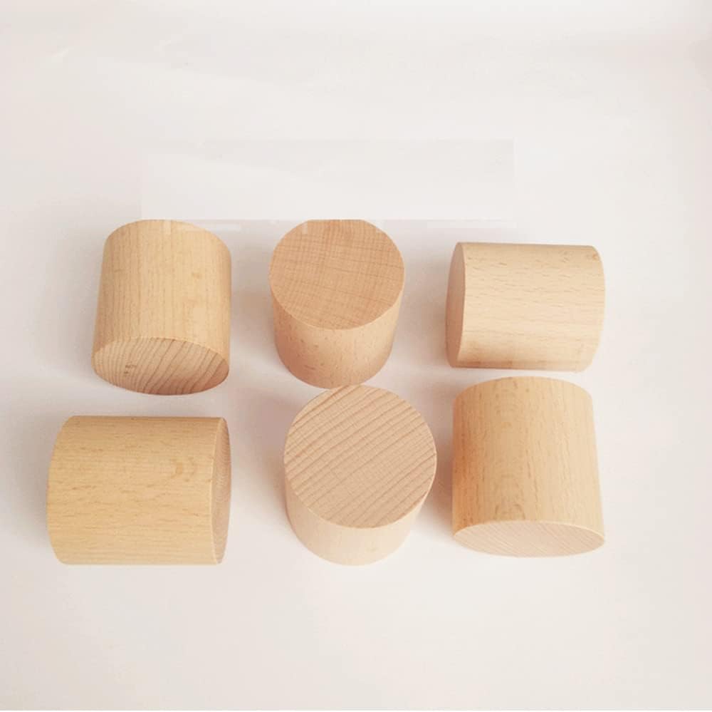 UtySty 4 Pack 2 Inch Wooden Furniture Risers Round Natural Wood Legs for Solid Feet Increase Simple DIY Extenders for Cabinets, Sofas, Tables, Chairs and Beds