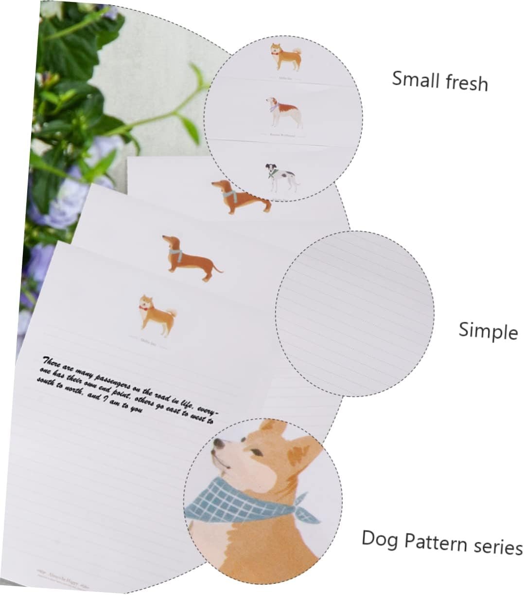 EXCEART Letter Stationery Paper 80pcs Random Cartoon Pets Pattern Dogs Writing Set Paper Note Pad