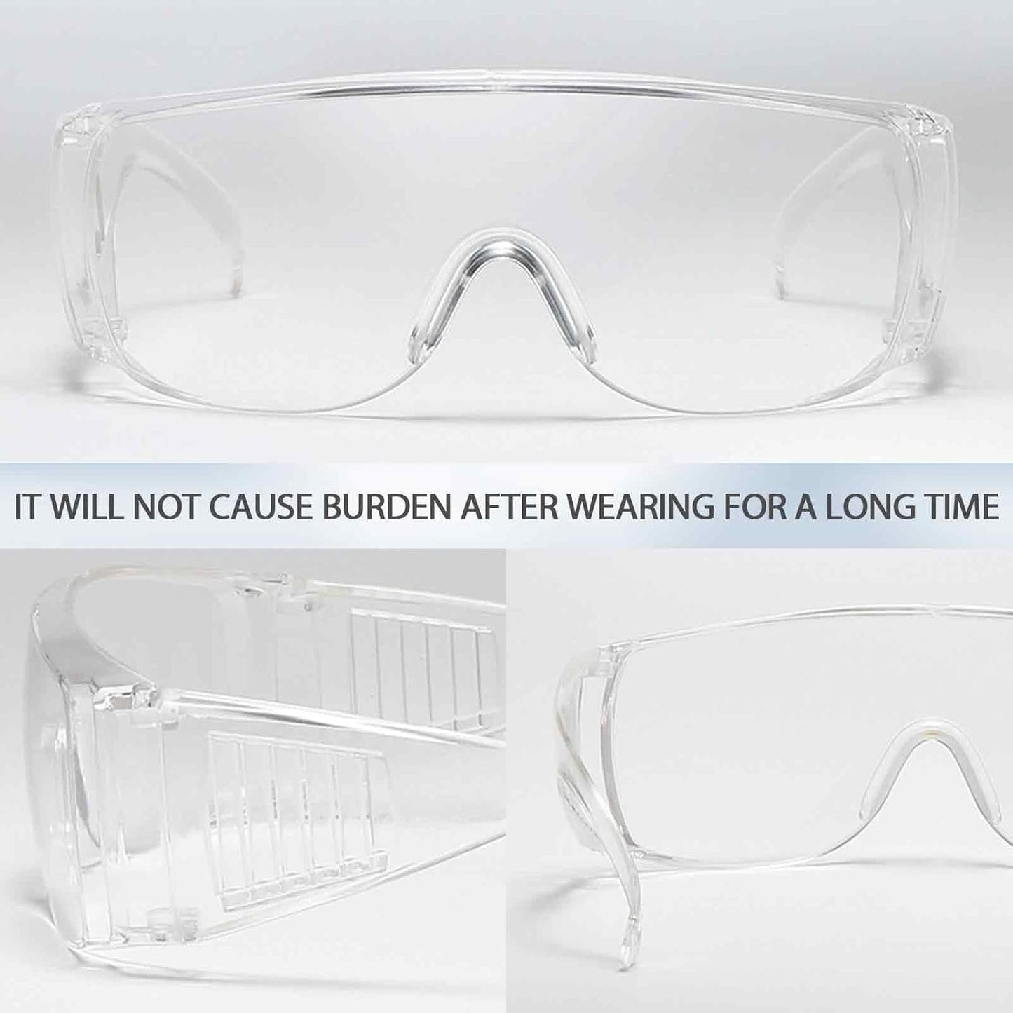 3 Pairs Clear Anti- Fog/Scratch Goggles over Glasses Goggles Eye Protective Polycarbonate Eyewear Safety Goggles for Shooting Labs Outdoor Welding Workplaces Safety Eye Protection