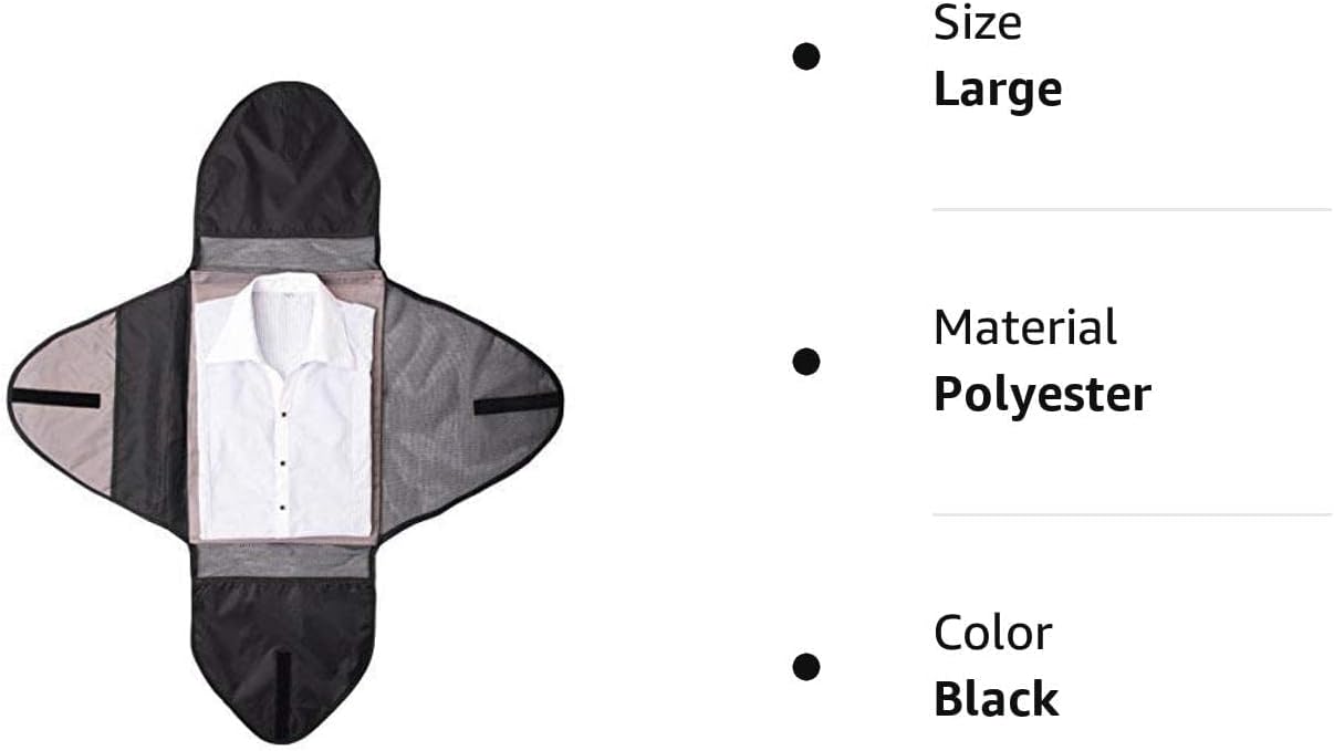 Garment Packing Folder For Travel Clothes Organizer Travel Garment Bag Luggage Accessory Black, Black, Large