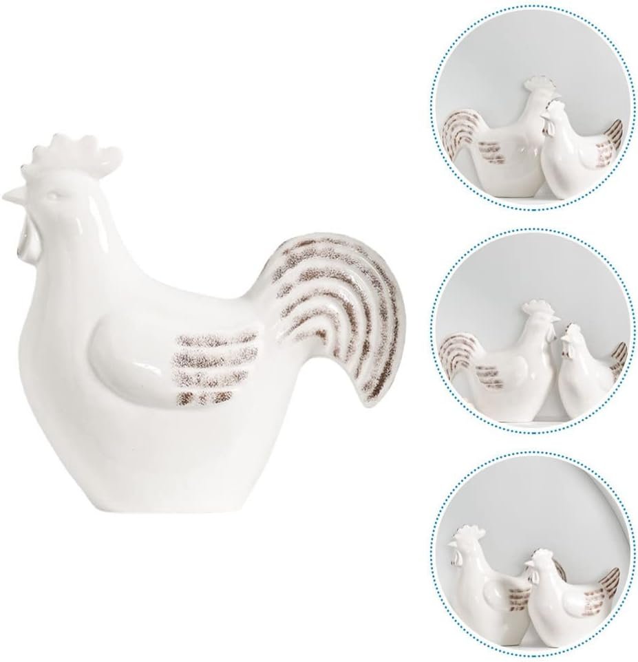 Oggettistica for la casa Decorazione for la casa Statua di statuetta di in ceramica Statua di pollo gallina Statua di animale da fattoria Scultura Figurine da collezione Decorazione della casa Arredam