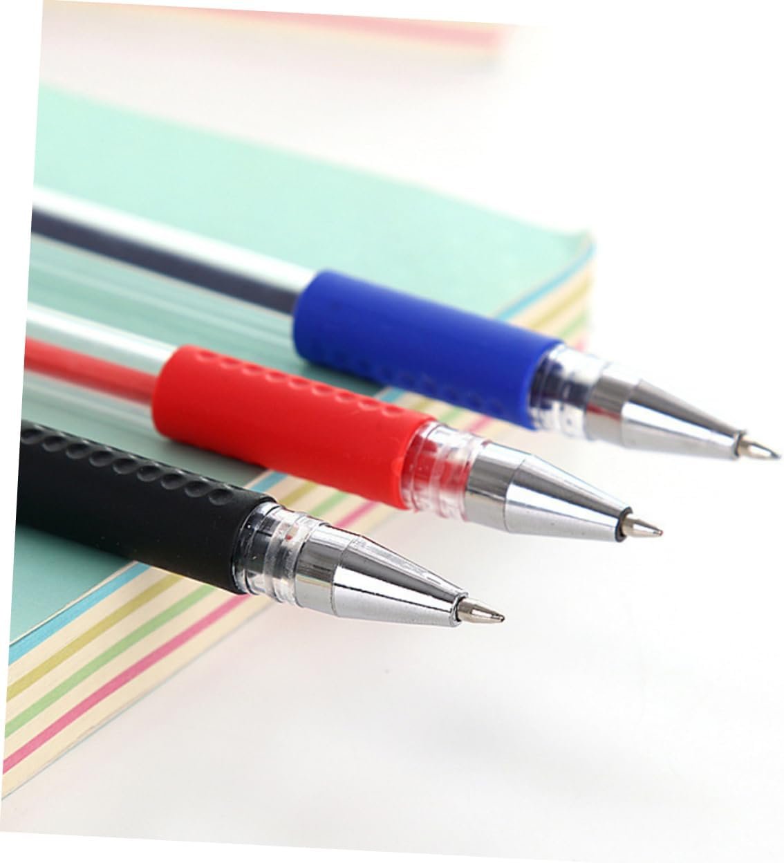 STOBOK 12pc Gel Ink Pens Set 0.5mm Fine Black Red Office School Writing Stationery Ergonomic Grip Smooth Writing Experience
