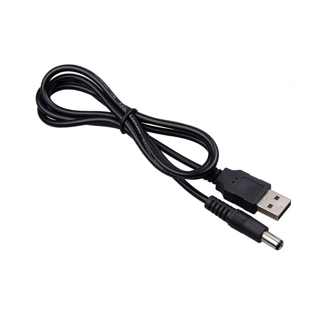 RUITEXUN USB to DC 5.5mm Cable, USB 2.0 A Type Male to DC 5.5mm x 2.1mm DC 5V Power Plug Connector Cable USB to 5V Power Charging Adapter Cable