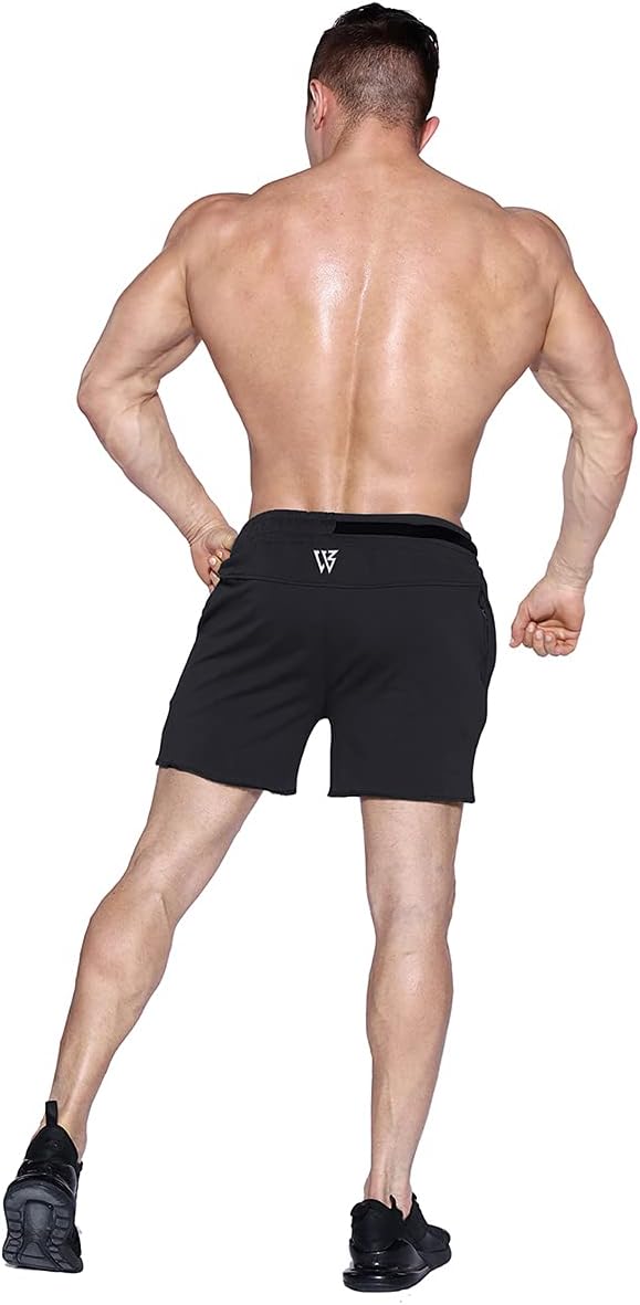 ZENWILL Mens Workout Sport Shorts Gym Athletic Short for Men with Towel Belt