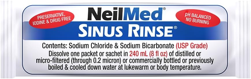 NeilMed Sinus Rinse All Natural Relief Premixed Refill Packets 100 Count (Pack of 1)