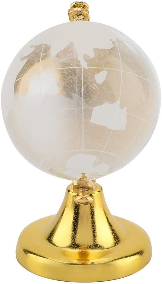 Aigend Home Decor - Round Earth Globe World Map Crystal Ball Ball Decoration for Home Office Gift (Gold)