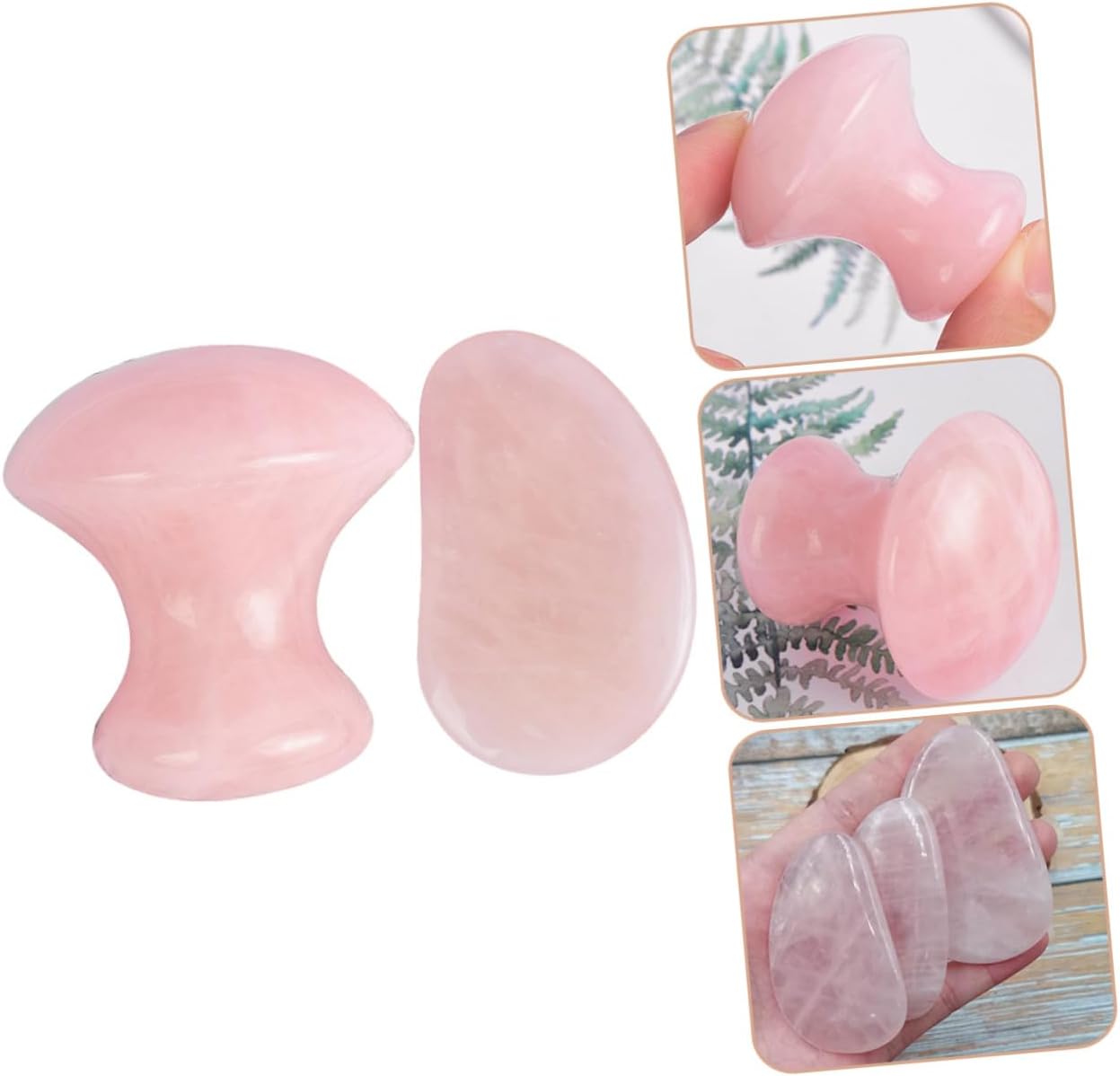 VALICLUD 2 Pezzi Raschietto di più liscio massaggiatore viso utensili attrezzo facciale terapia strumenti di massaggio gua sha per il viso rosa