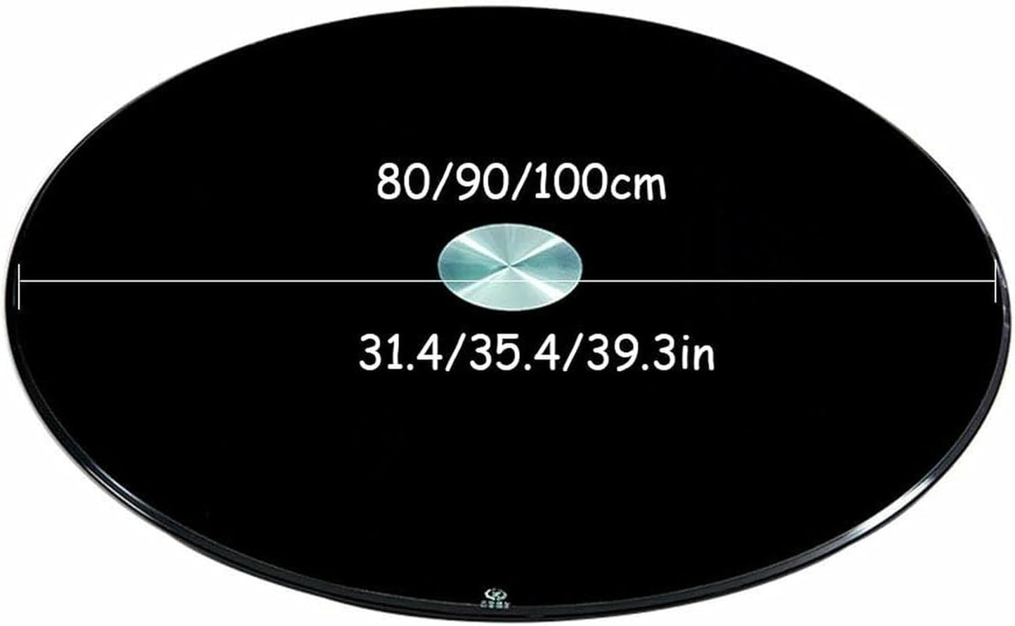 BTOIASYHF Black Dining Table Turntable Tempered Glass 10 mm Thickened Round Glass Turntable for Home Round Table Top 80~100 cm