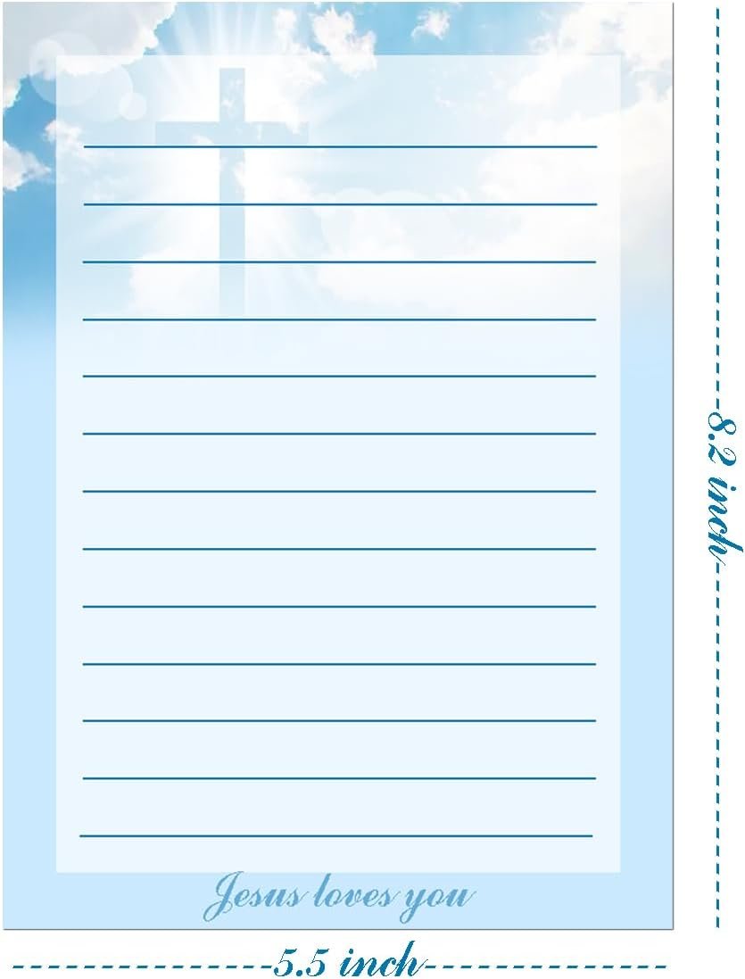 Religious Christmas Christian Stationery 50 Set Religious Stationery Paper and Envelopes,8.2x5.5 inch Letter Writing Paper