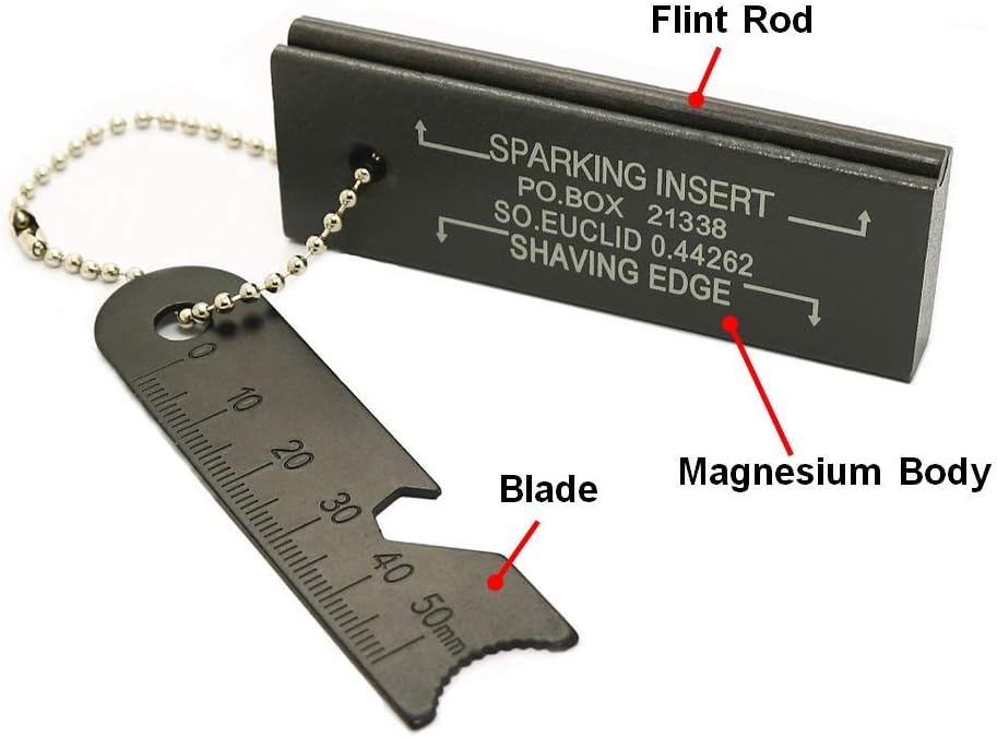 Magnesium Flint Fire Starter, Survival Fire Blocks with Striker for Camping/Hiking/Emergency (4 Pack)