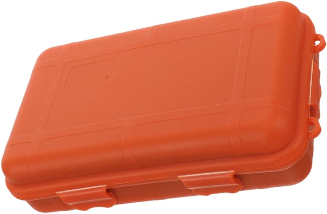 SOESFOUFU Box Case Emergency Waterproof Outdoor Storage Tools Camping Matches Orange Plastic