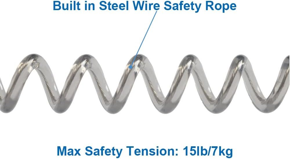 Lix&Rix Coiled Lanyards with Carabiner, Ring and Quick Release Detachable Buckle for Fishing Equipment Keys, Cards, Tools