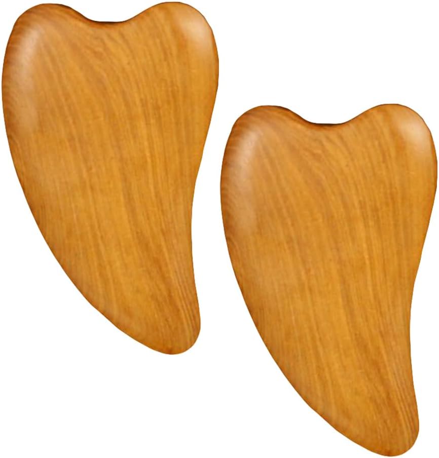 2pcs Wooden Scraping Massage Tool Heart- shaped Wood Face Scraping Board Facial Body Care Scraping Plate Therapy Tool, Anti , Manual Muscle Wood Therapy