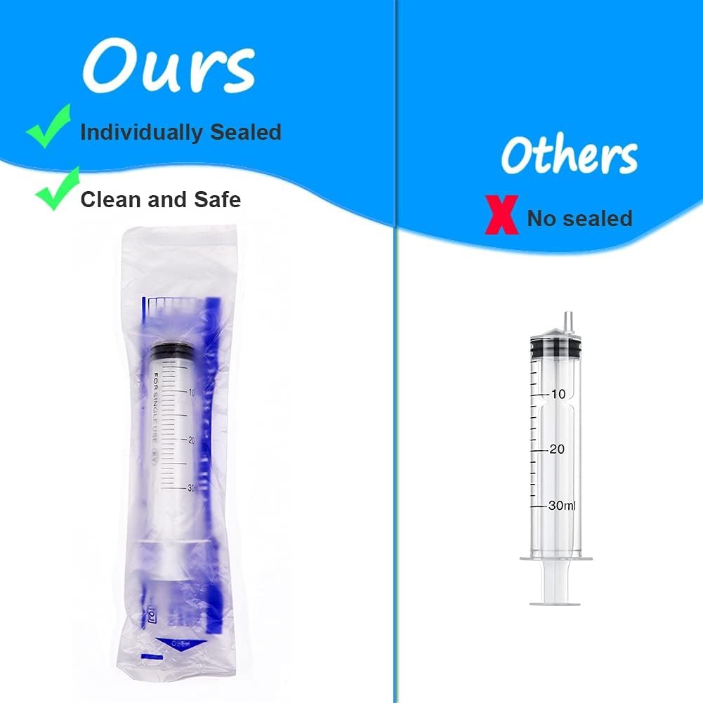 30 Pcs 10ml Plastic Syringe with Measurement, Without Needle, Suitable for Feeding Pets Watering Refilling(10ml,30pcs)