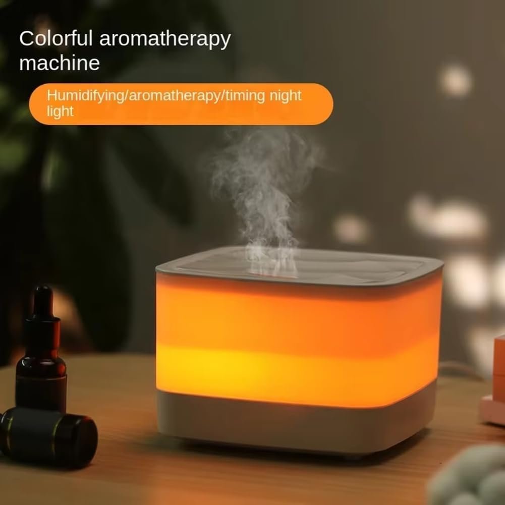 cogae Flame Humidifier Essential Oil Diffuser Air Humidifier with Remote Control 800ml Aroma Diffuser 7-Color Night Light