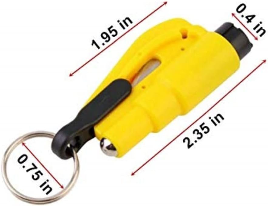 5 Pcs Car Escape Rescue Tool Keychain Glass Breaker Seatbelt Cutter Mini Hammer Emergency Rescue Tool Glass Breaker Car Safety Tool Window Broken Tool Seat Belt Cutter
