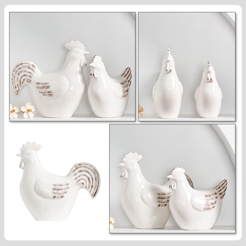Oggettistica for la casa Decorazione for la casa Statua di statuetta di in ceramica Statua di pollo gallina Statua di animale da fattoria Scultura Figurine da collezione Decorazione della casa Arredam