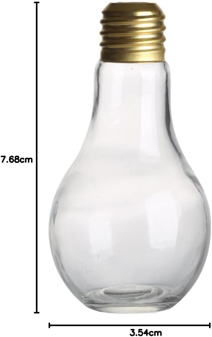 MAGICLULU 500ml Light Bulb Bottle Vintage Ribbed Drinkware Novelty Glass Drinking Glasses for Cocktails Beers