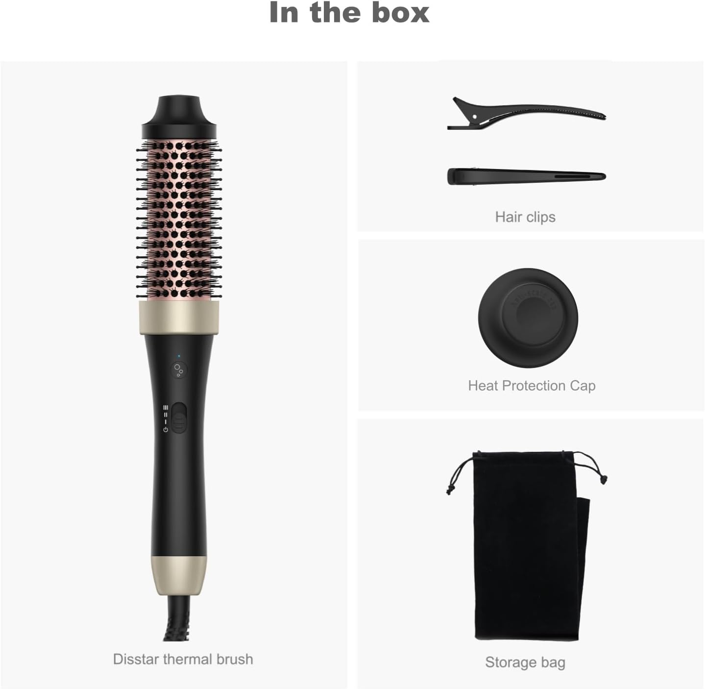 Ionic Thermal Brush Blowout Hot Brush 1.5 Inch Heat Hair Curling Brush 30s Fast Heated Round Brush Hair Styling Brush Dual Voltage Hot Curling Iron Brush for Easy Blowouts Styling