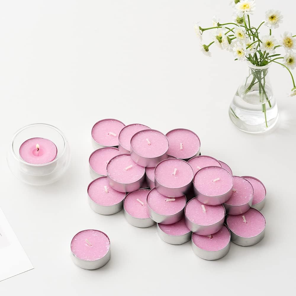 COCODOR Scented Tealight Candles - Garden Lavender - 100 Pack - 4-5 Hour Extended Burn Time - Made in Italy - Cotton Wick - Room Décor & Office Décor, Home Fragrance, Gift