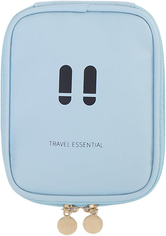 Small Toiletry Bag, Travel Makeup Organizer, Lightweight Multi Compartment Storage Pouch, Space Saving Travel Supplies 5.51x4.33x0.98 Inch for Camping Trip, Business, Car, Personal